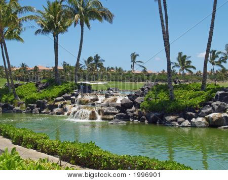 Cascata sul campo da golf