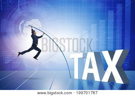 Businessman in tax evasion avoidance concept