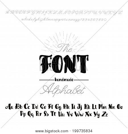 Font drawn on the basis of handwriting calligraphy, modern cursive script brush.