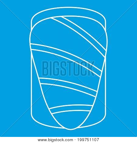 Salmon icon blue outline style isolated vector illustration. Thin line sign
