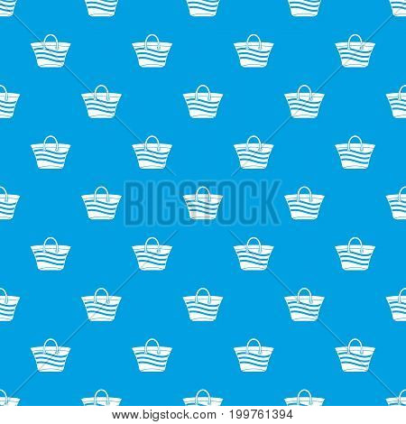 Women beach bag pattern repeat seamless in blue color for any design. Vector geometric illustration