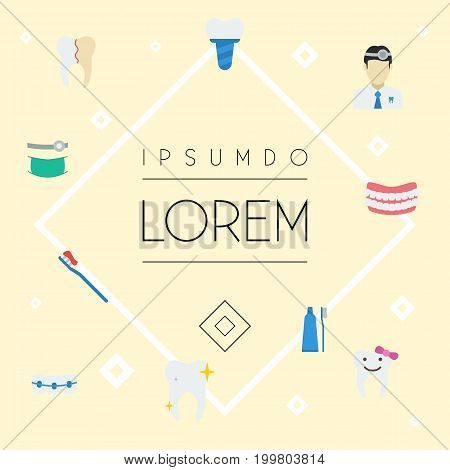 Flat Icons Hygiene, Dentition, Children Dentist And Other Vector Elements