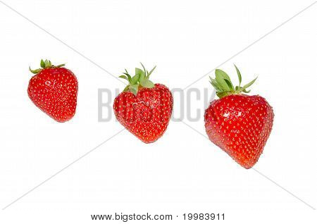 three strawberries