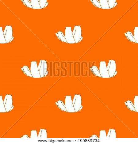 ArtScience Museum in Singapore pattern repeat seamless in orange color for any design. Vector geometric illustration