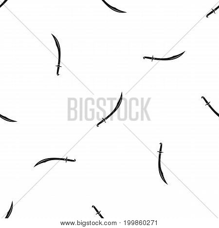 Cutlass pattern repeat seamless in black color for any design. Vector geometric illustration