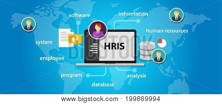 HRIS Human Resources Information System software application company vector