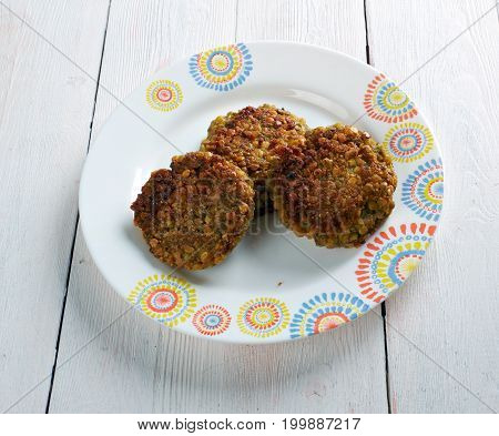 Ambode- Benga Lentil Vegetable Fritters  close up healthy meal