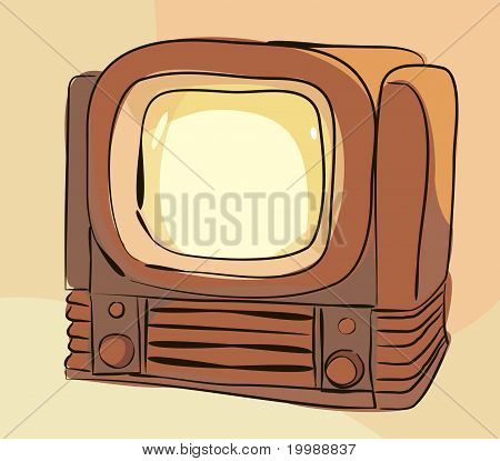 starý televizor ve vektoru