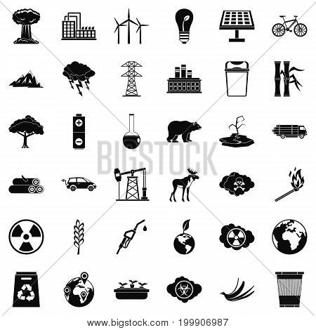 Eco icons set. Simple style of 36 eco vector icons for web isolated on white background