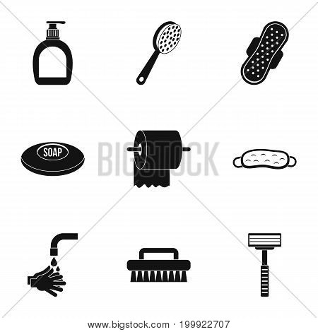 Bathroom things icons set. Simple set of 9 bathroom things vector icons for web isolated on white background