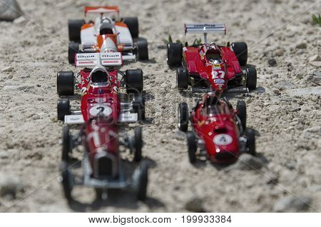 Pisa Italy - September 05 2015: View of Italian race cars at the sun