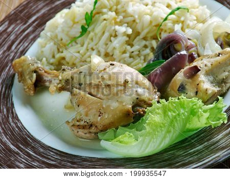 Trini Stew Trinidad style Chicken,   close up  prepared meal