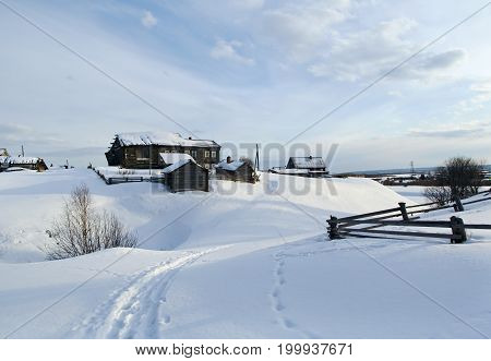 Russian village . Pinega District. Arhangelsk region. Russia