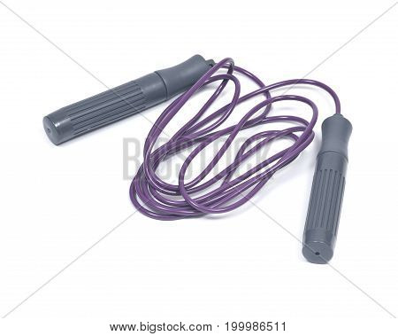 Skipping rope cross fit exercise workout training speed jump rope isolated on white background