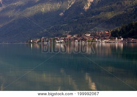 Swiss lake of Brienz in Brienz, Switzerland