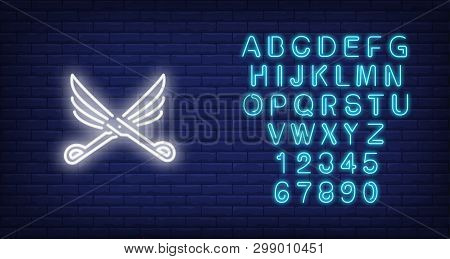 Hairdressing Multi-blade Scissors Neon Sign. Hairdressing Salon, Style And Fashion Concept. Advertis