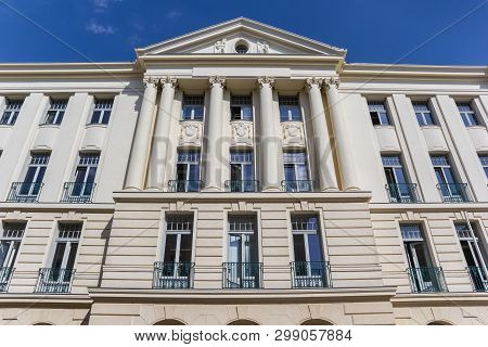 Facade Of The Ministry Of Finance Building In Schwerin, Germany