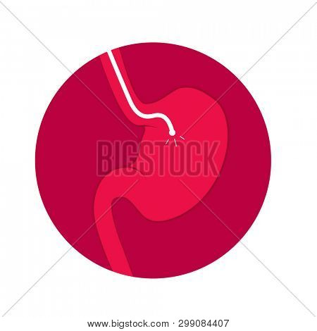 Stomach endoscopy icon. Clipart image isolated on white background