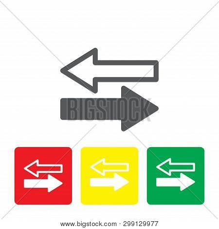 Transfer Arrows Outline Icon. Linear Style Sign For Mobile Concept And Web Design. Left Right Arrows