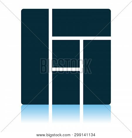 Icon Of Parquet Plank Pattern. Shadow Reflection Design. Vector Illustration.