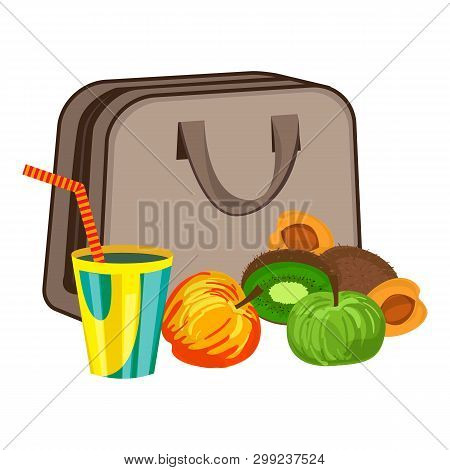 Textile Lunchbag Icon. Cartoon Of Textile Lunchbag Vector Icon For Web Design Isolated On White Back