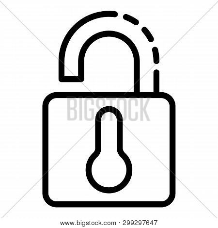 Open Smart Lock Icon. Outline Open Smart Lock Vector Icon For Web Design Isolated On White Backgroun