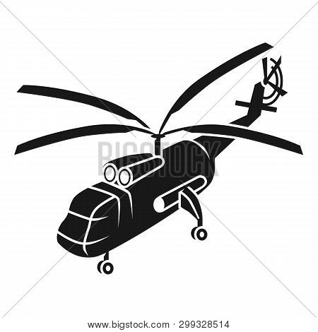 Large Transport Helicopter Icon. Simple Illustration Of Large Transport Helicopter Icon For Web Desi