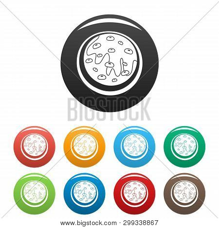 Creme Biscuit Icons Set 9 Color Isolated On White For Any Design
