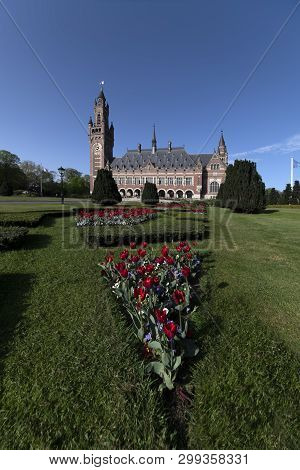 The Hague, 24 April 2019 - Sunrise At The Peace Palace, Seat Of The International Court Of Justice, 