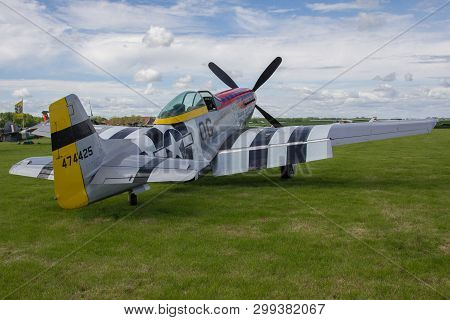 Oostwold, Netherlands May 25, 2015: P-51d Mustang Damn Yankee At Oostwold Airshow