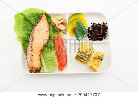 Delicious Japanese Cuisine In A Dish On The Dining Table