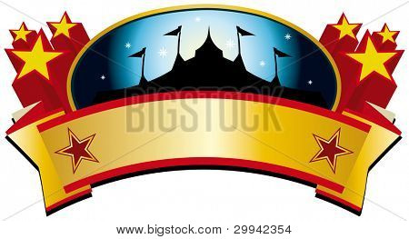 bannière tente de cirque. Une bannière de tente de cirque pour votre publicité