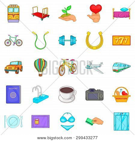 Attendance Icons Set. Cartoon Set Of 25 Attendance Icons For Web Isolated On White Background