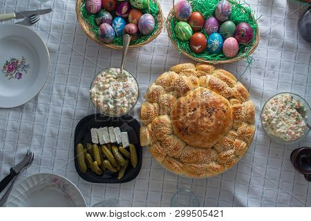 Table Ful Of Ofod On Easter Holyday