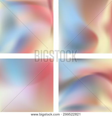 Set With Abstract Blurred Backgrounds. Vector Illustration. Modern Geometrical Backdrop. Abstract Te