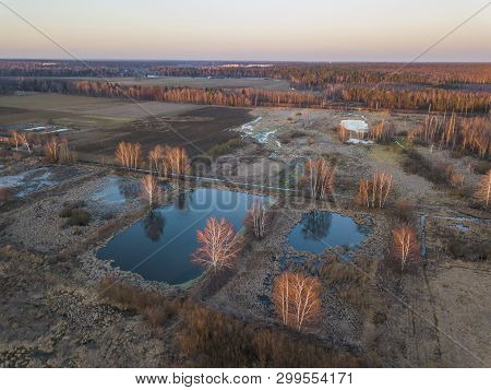 Ponds And Forest Near Lugovaya, Moscow Region.