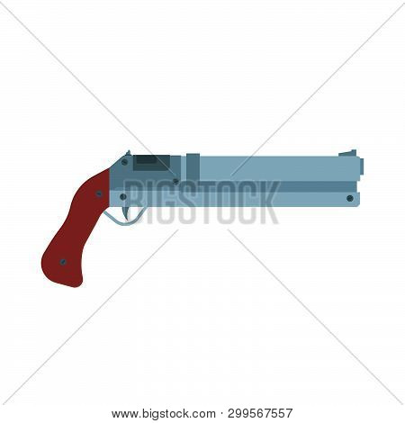 Shotgun Illustration Rifel Vector Icon. Hunting Gun Weapon Barrel Target. Munition Brown Simple Cali