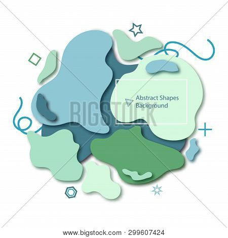 Abstract Shape Vector Graphic Template. Flat Color Banner Design. Fluid Poster Trendy Element. Dynam