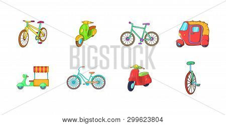 Bike Icon Set. Cartoon Set Of Bike Icons For Your Web Design Isolated On White Background