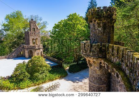 Old Tower In Quinta Da Regaleira In Sintra, Portugal