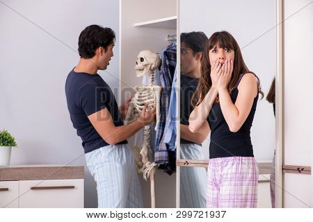 Concept of Skeleton in the cupboard or closet
