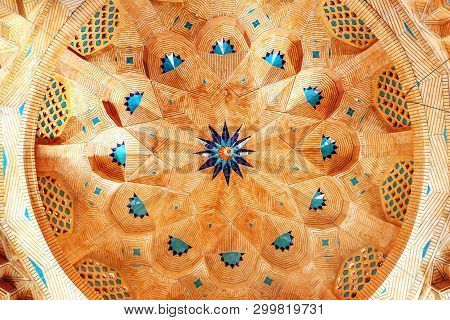 Iran, Shiraz, Shah Cheragh Mausoleum - September 17, 2016: Traditional Iranian Architecture In Shah 