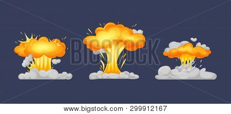 Frame Animation With Effect Of Burning, Explosion, Divided Into Frames.
