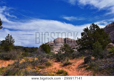 Views From The Lower Sand Cove Trail To The Vortex Formation, By Snow Canyon State Park In The Red C