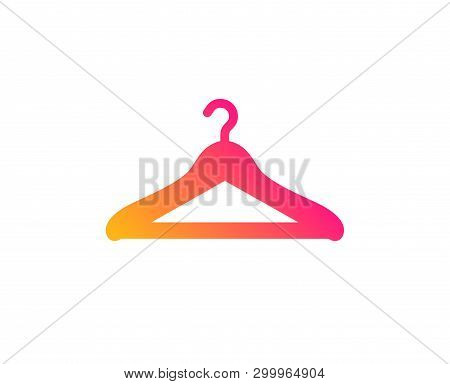 Cloakroom Icon. Hanger Wardrobe Sign. Clothes Service Symbol. Classic Flat Style. Gradient Cloakroom