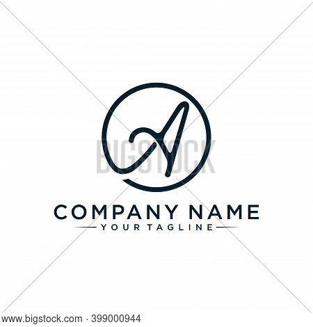 Initial Letter A Handwriting Logo Vector Template.