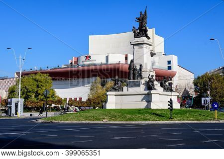 Bucharest, Romania, 22 November 2020 - Piata Universitatii (universitatii Square) And Teatrul Nation