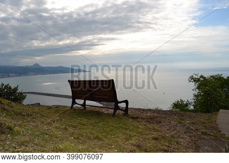 Sea View From The Bench At The Highest Point Of The City.
