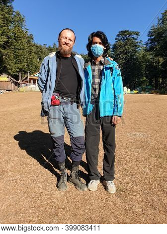 Mandi, Himachal Pradesh, India - 12 03 2020: During Coronavirus Time Two Different Countries Man In 
