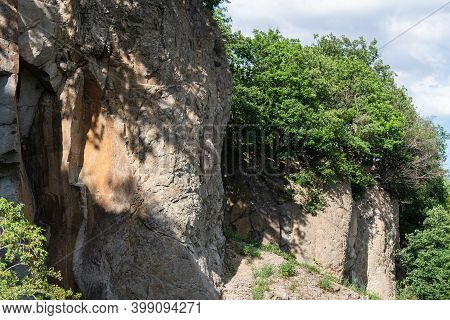 Overgrown Edge Of A Cliff At Stenzelberg.